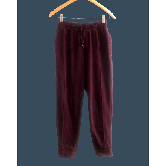 MONDETTA-WOMENS BURGUNDY ELASTIC WAIST TAPPER LEG SWEATPANTS SIZE SMALL - Picture 1 of 5